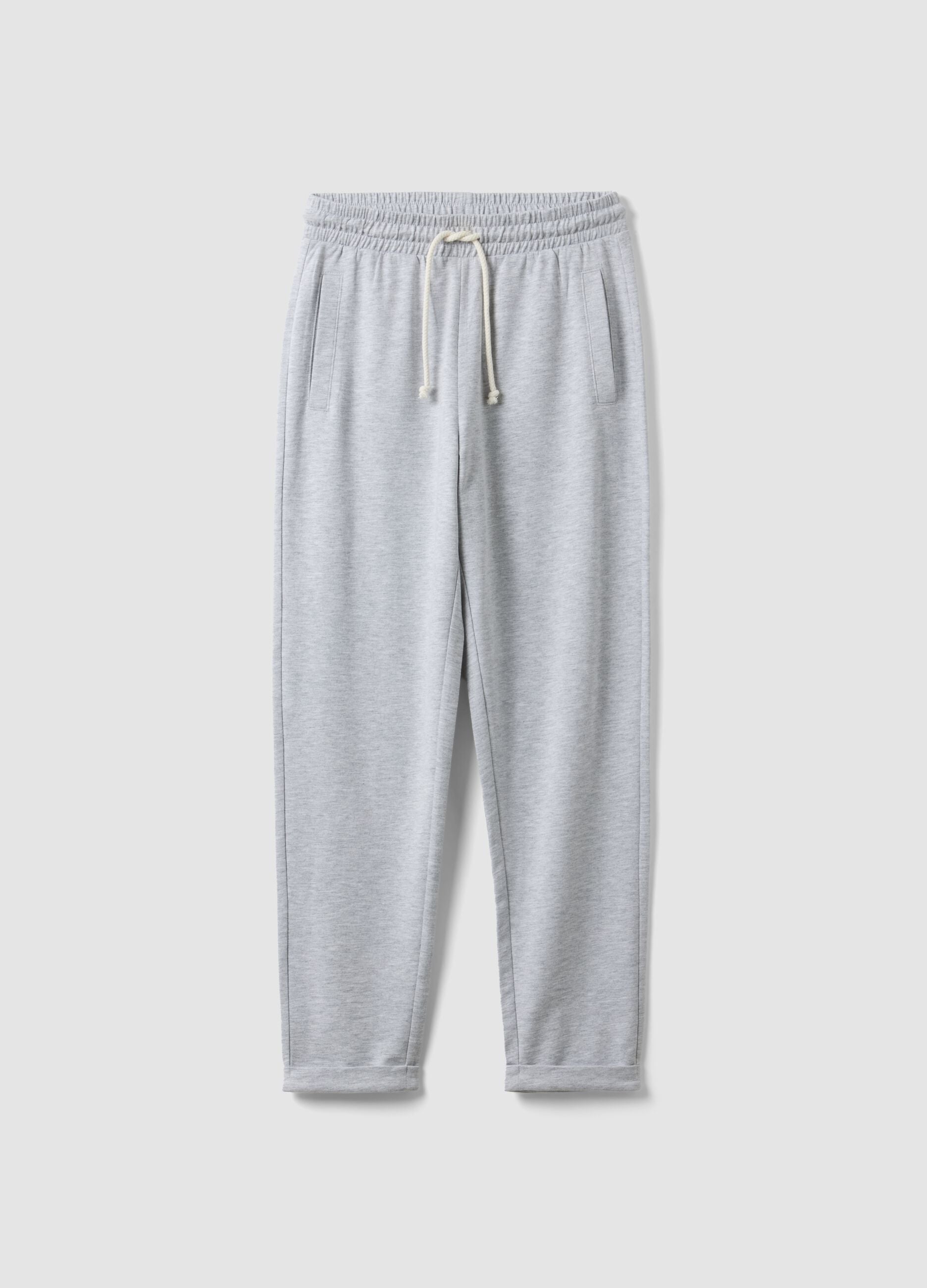 Grey pure cotton joggers, regular fit