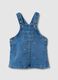 Babygirl blue cotton-blend regular fit dungaree skirt with hearts_0