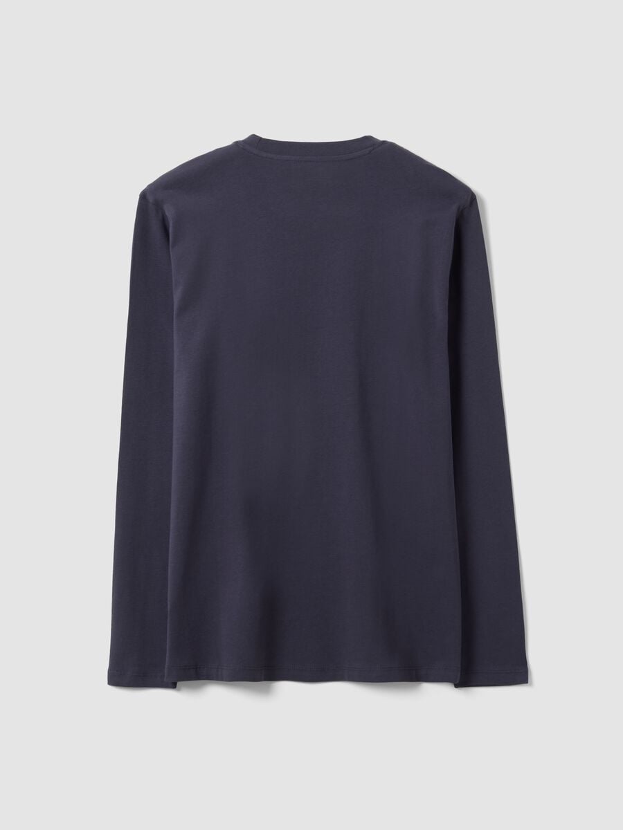 Grey long-sleeve crew-neck T-shirt in pure organic cotton_6