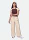 Brown stretch cotton crew-neck T-shirt with contrasting sleeves_1