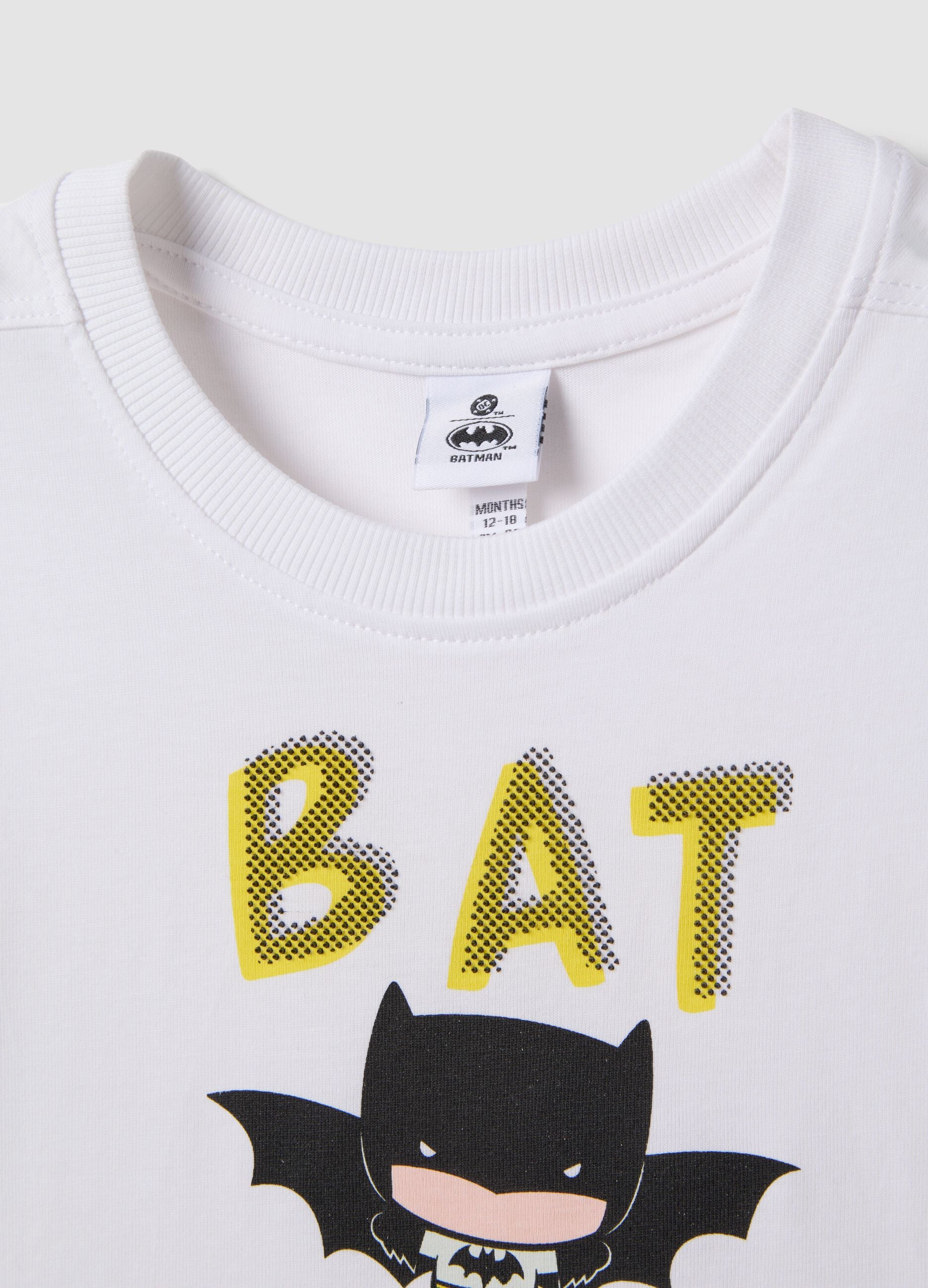 White pure cotton boys&rsquo; regular-fit tank top with Batman print