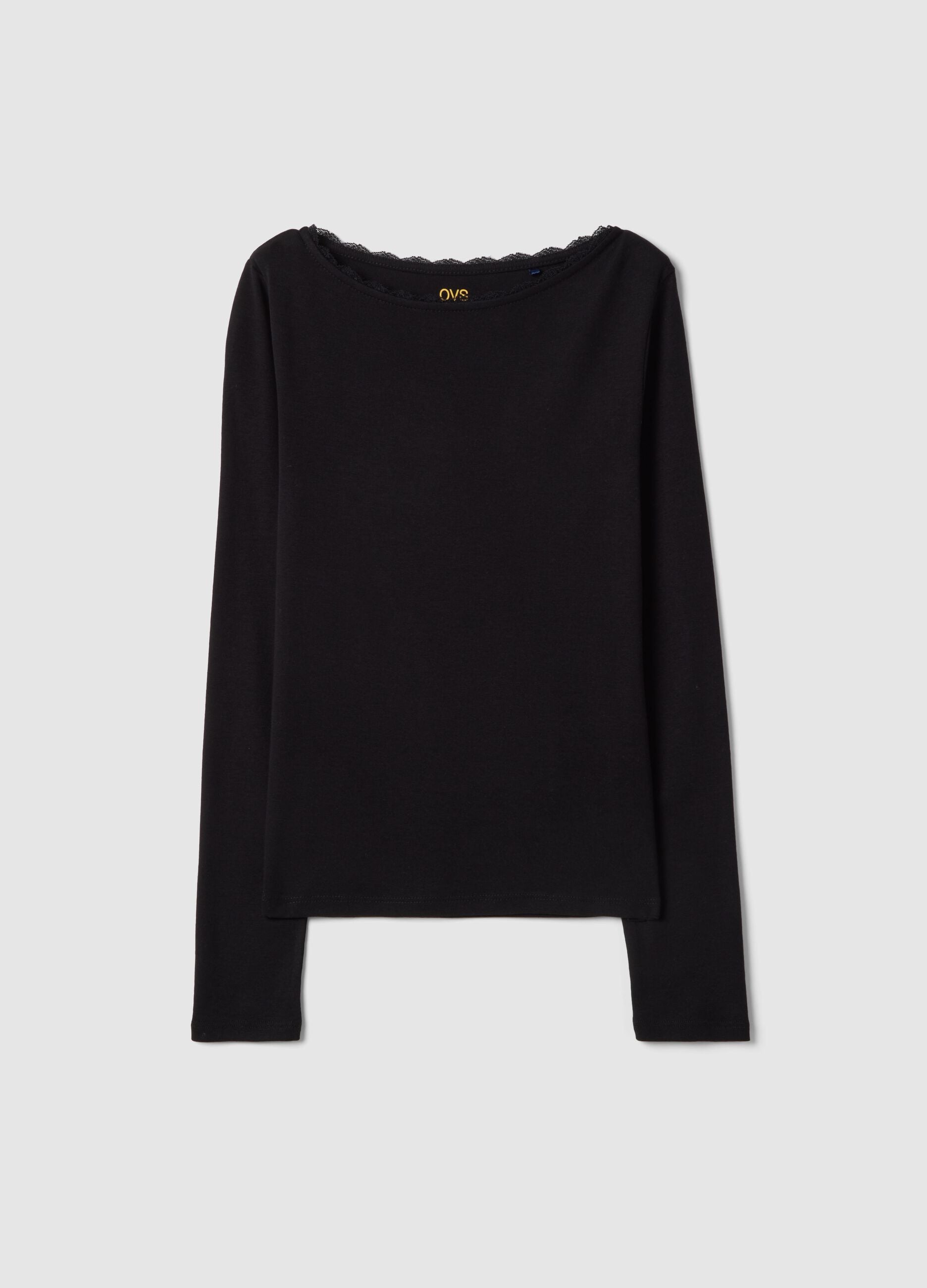 Black pure cotton regular fit T-shirt
