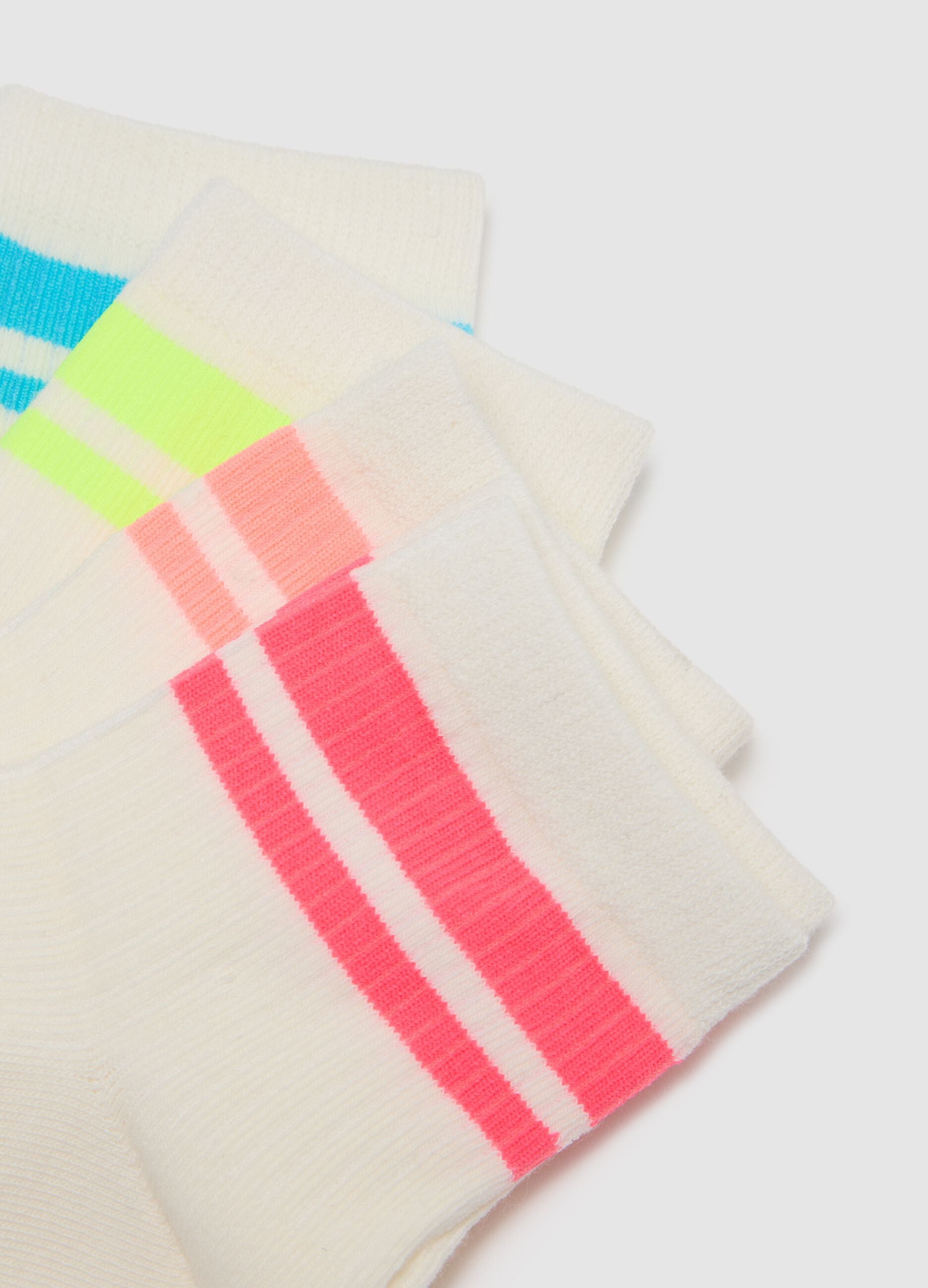 Multipack of short multicolour cotton blend socks for girls