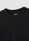 Black pure cotton T-shirt with ribbed neckline for girls_2