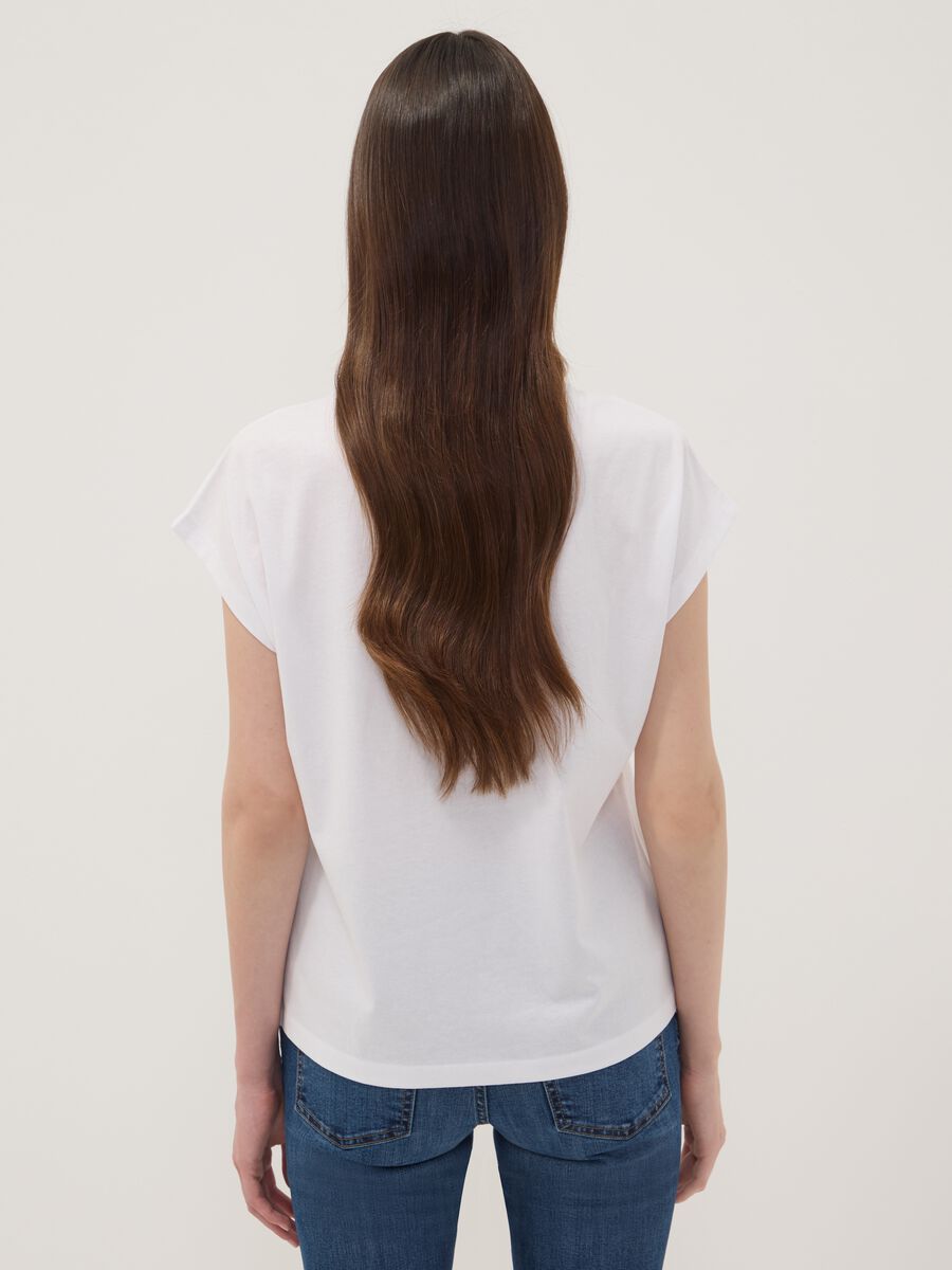 White pure cotton short-sleeve T-shirt, regular fit_3