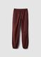 Jogger rossi in cotone elasticizzato con fondo elasticizzato comfort fit_0