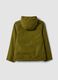 Green hooded rain jacket with zip for boys_1
