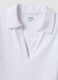 White stretch cotton polo shirt with open V-neck, regular fit_6