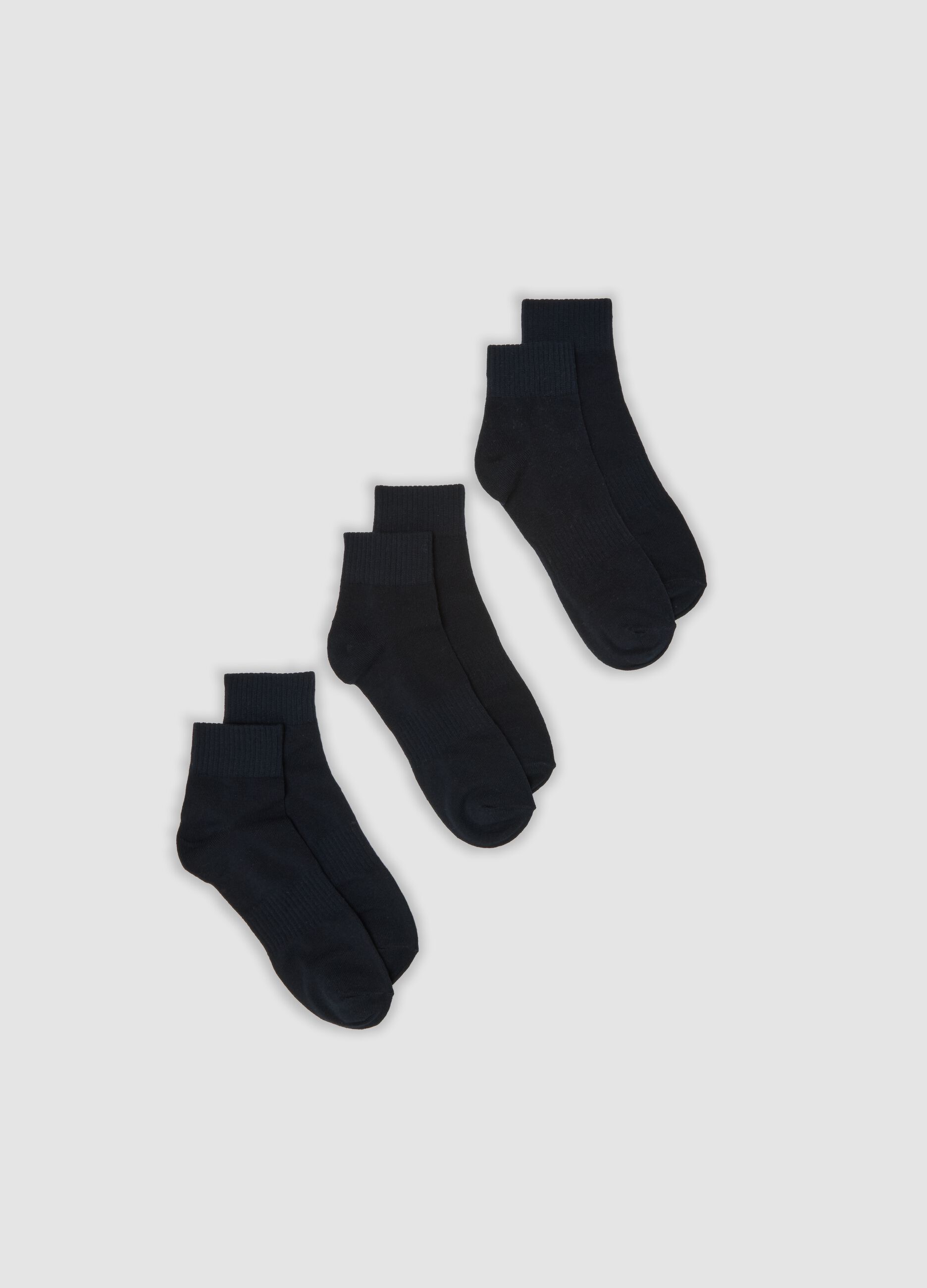 3-pack of blue organic cotton ankle sports socks