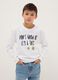 White pure cotton regular fit T-shirt with print for boys_0