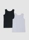 2-pack boys&rsquo; grey and black organic cotton vests_1