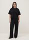 Black oversized crop top with round neckline_1