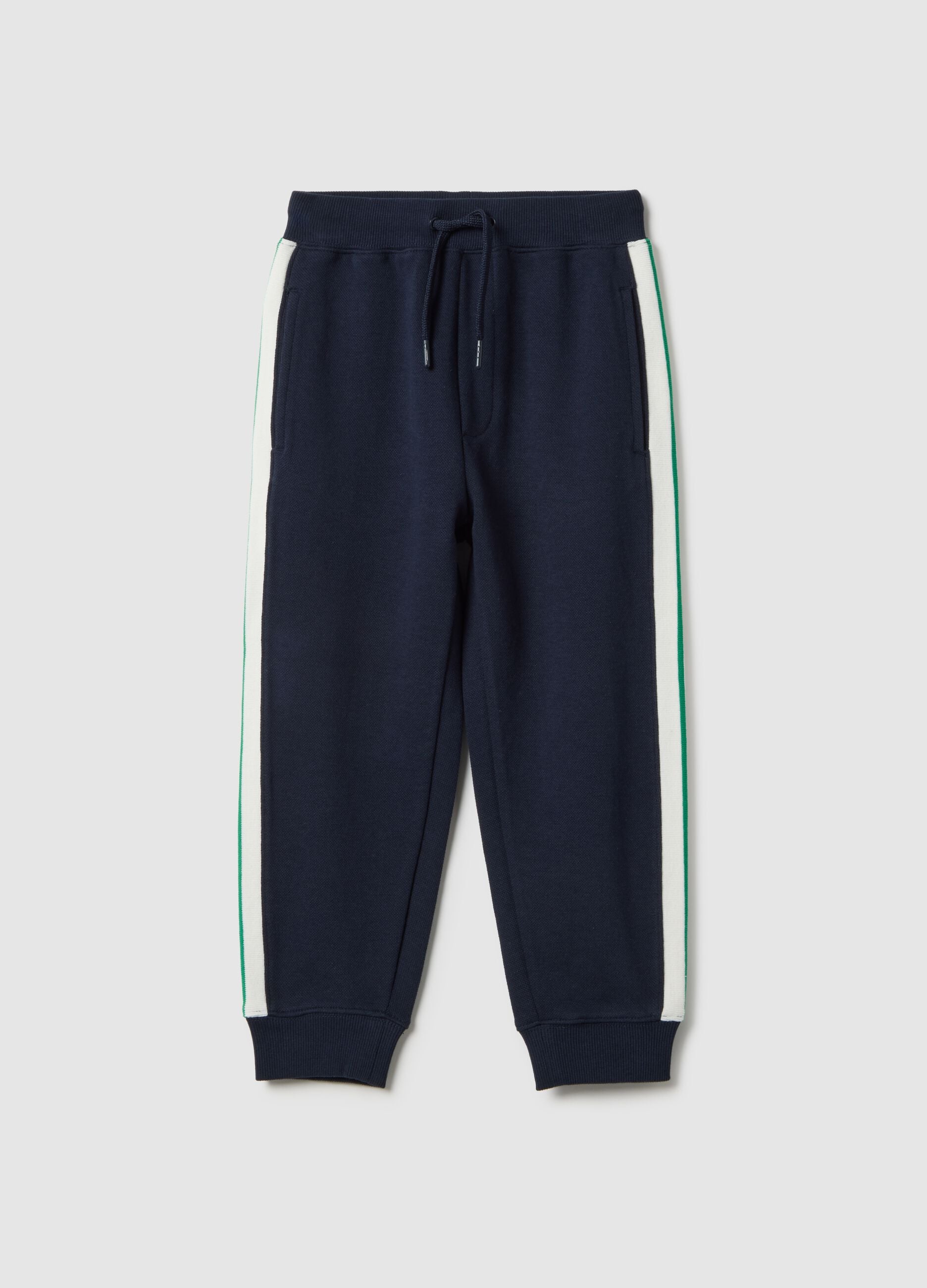 Multicolour striped cotton blend trousers for boys regular fit