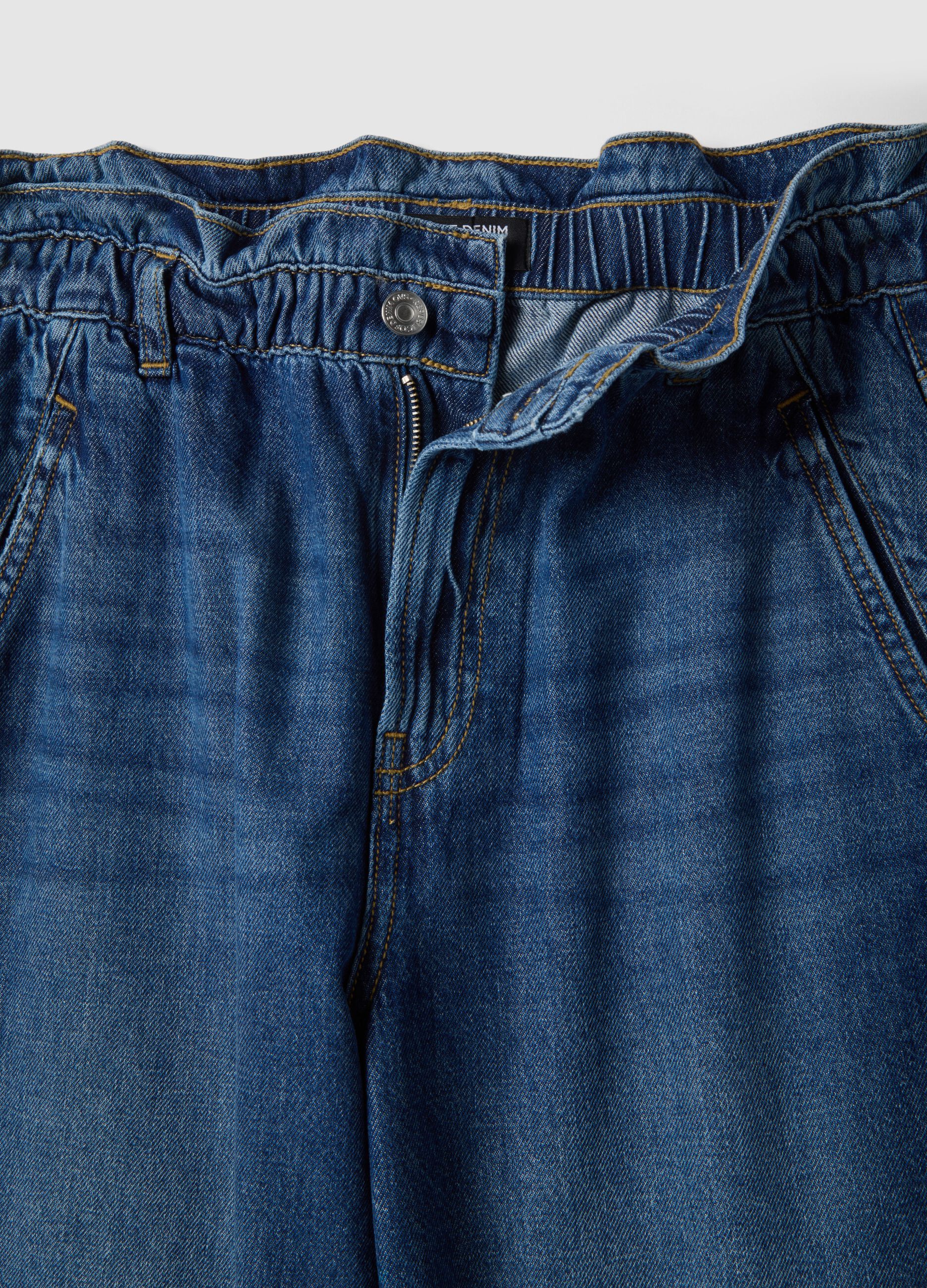 Blue Pure Cotton Baggy Trousers