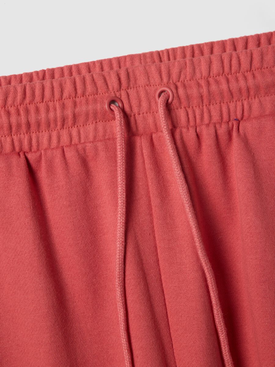 Red cotton blend shorts regular fit with Chicago Bulls print_5