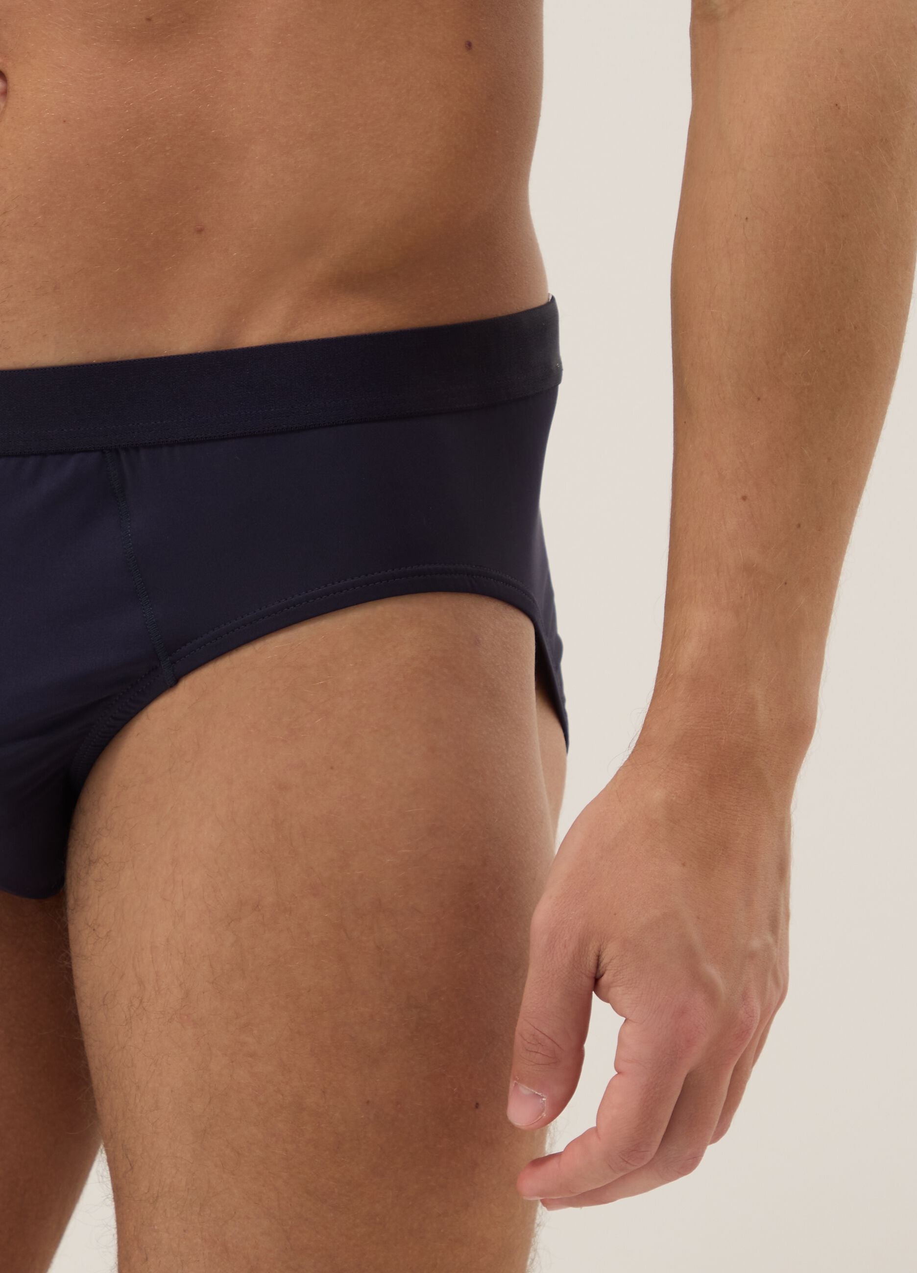 3-pack blue stretch-fabric briefs