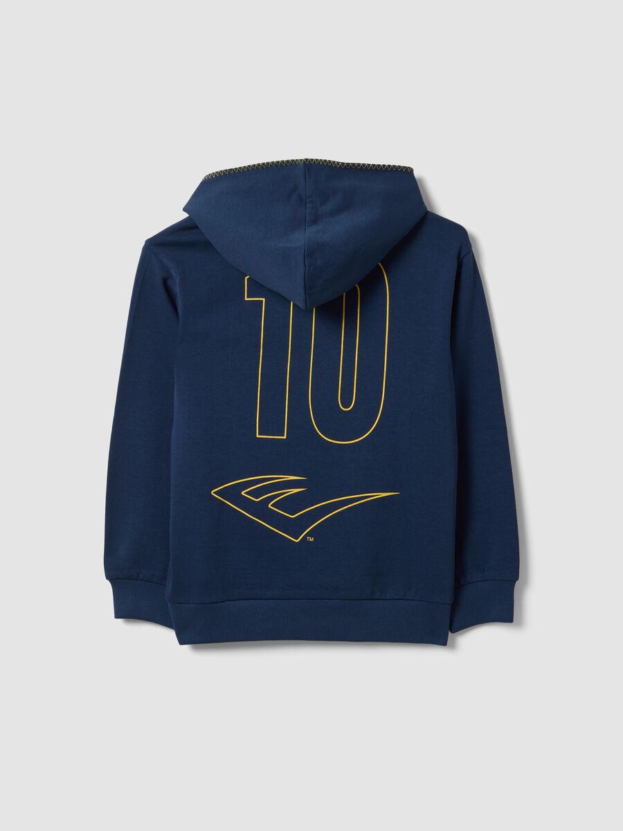 Blue pure cotton hooded sweatshirt, regular fit for boys_1