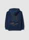 Blue pure cotton hooded sweatshirt, regular fit for boys_1