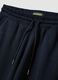 Blue cotton-blend joggers with cuffed hems and drawstring_1