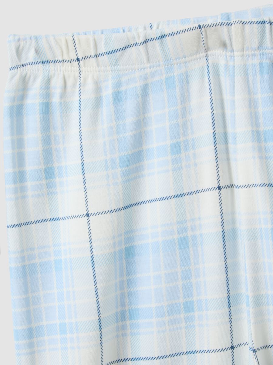 Blue pure organic cotton pyjamas with teddy bear for girls_3