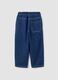 Blue cotton and viscose blend joggers with elasticated waistband for boys_1