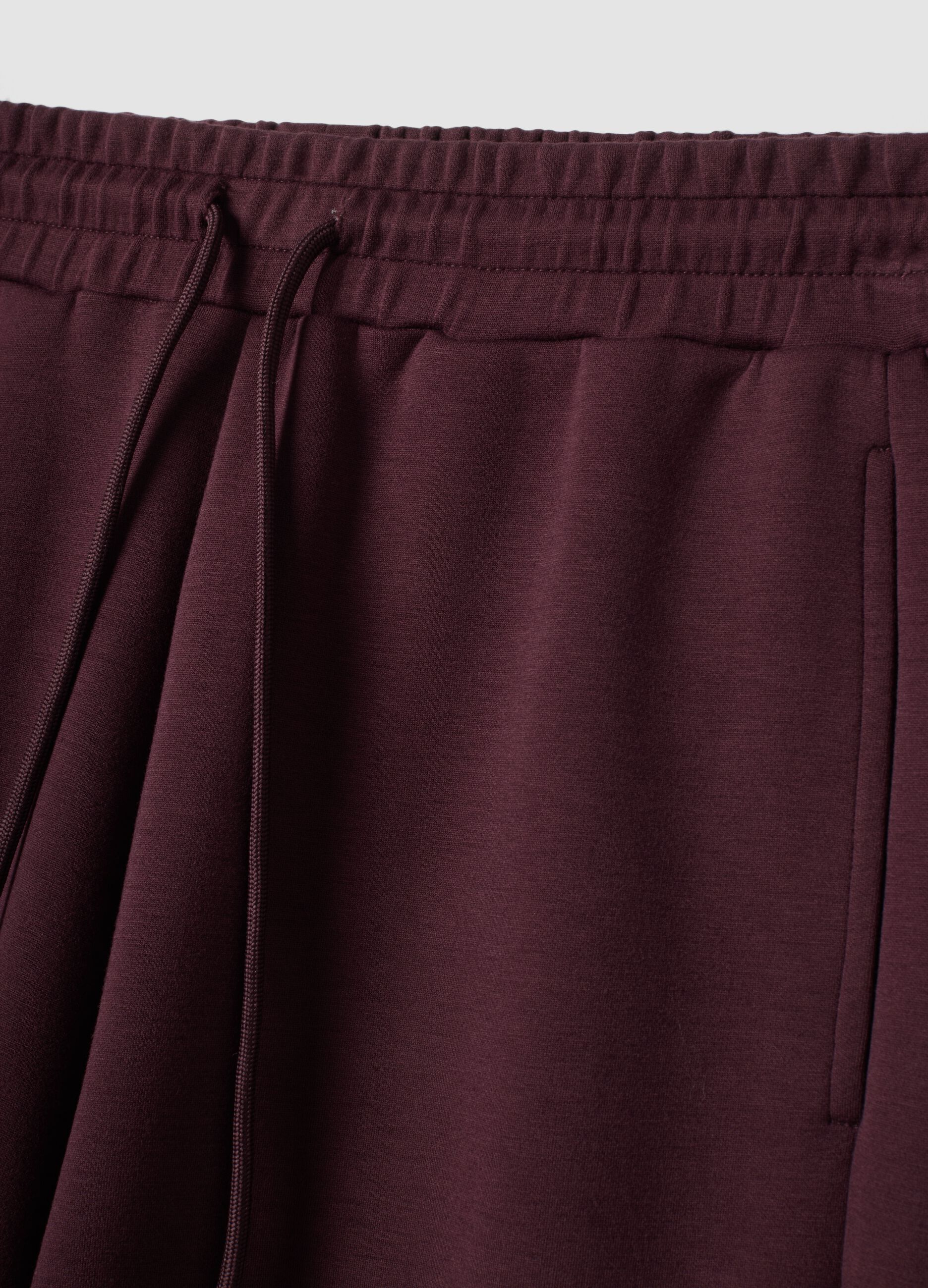 Purple wide-leg trousers in stretch modal with drawstring