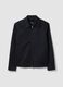 Blue regular fit cotton-linen blend jacket with zip_4