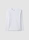 White long-sleeve T-shirt in pure organic cotton, regular fit, for boys_4