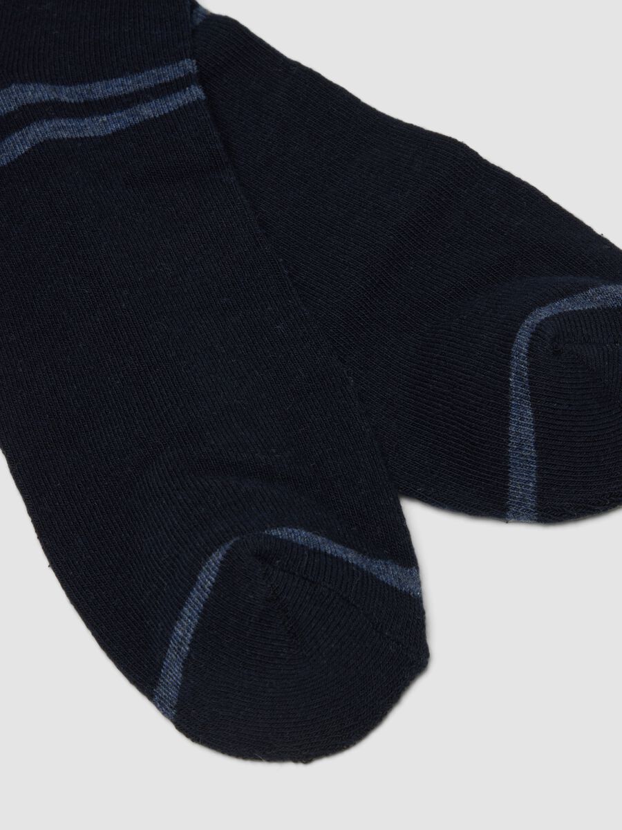 3-pack of blue ankle sports socks in stretch organic cotton_2