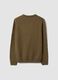 Olive green V-neck regular fit jumper_2