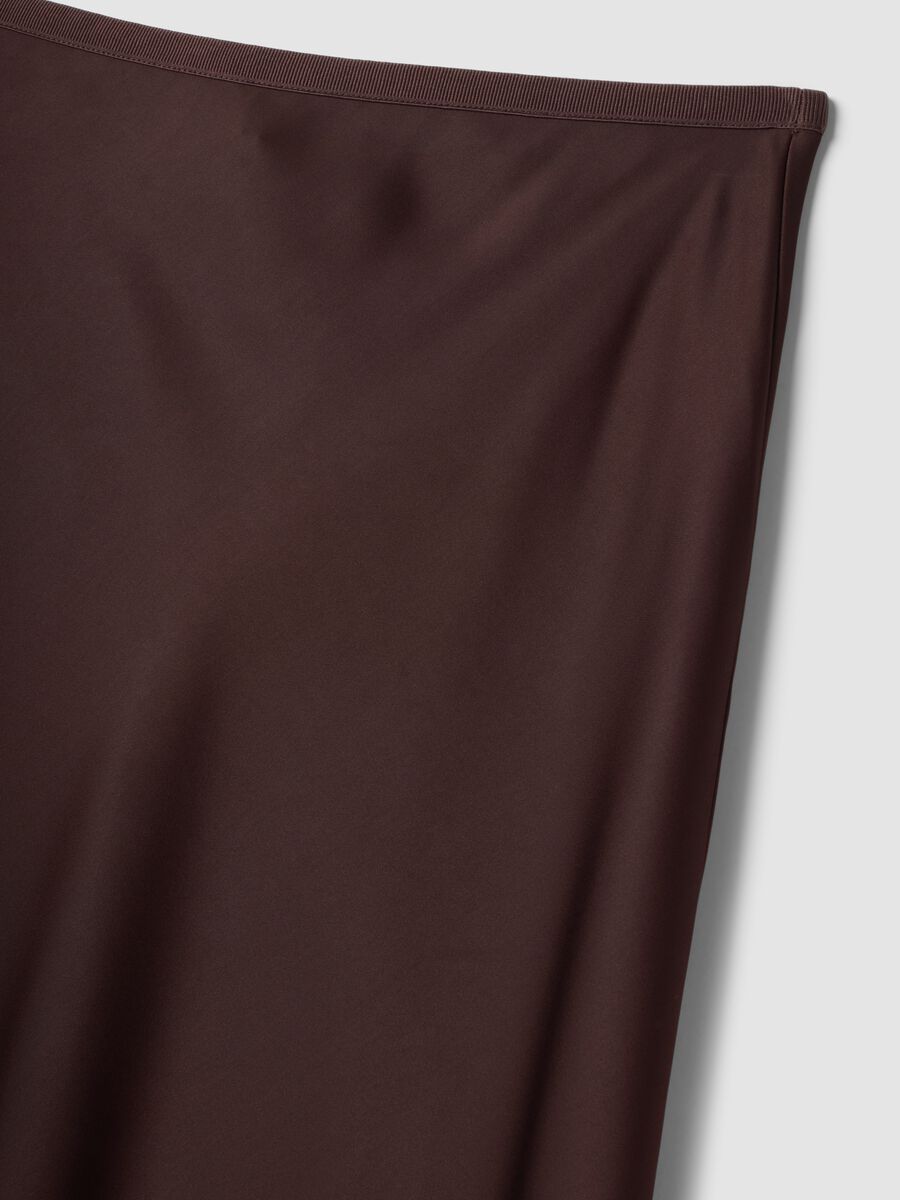 Brown satin maxi skirt with elasticated waistband_6