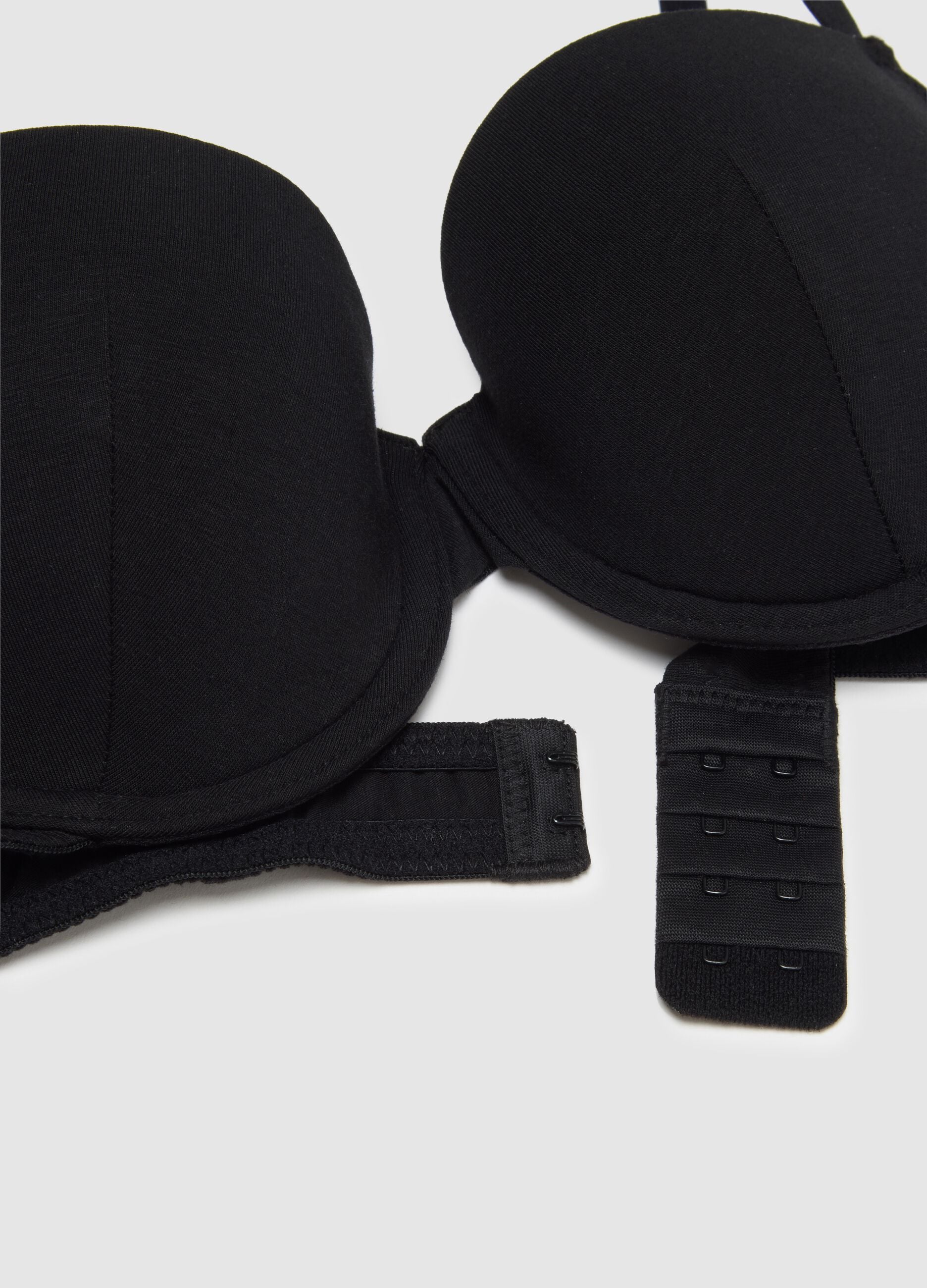 Women's Black Padded Cotton Blend Bra