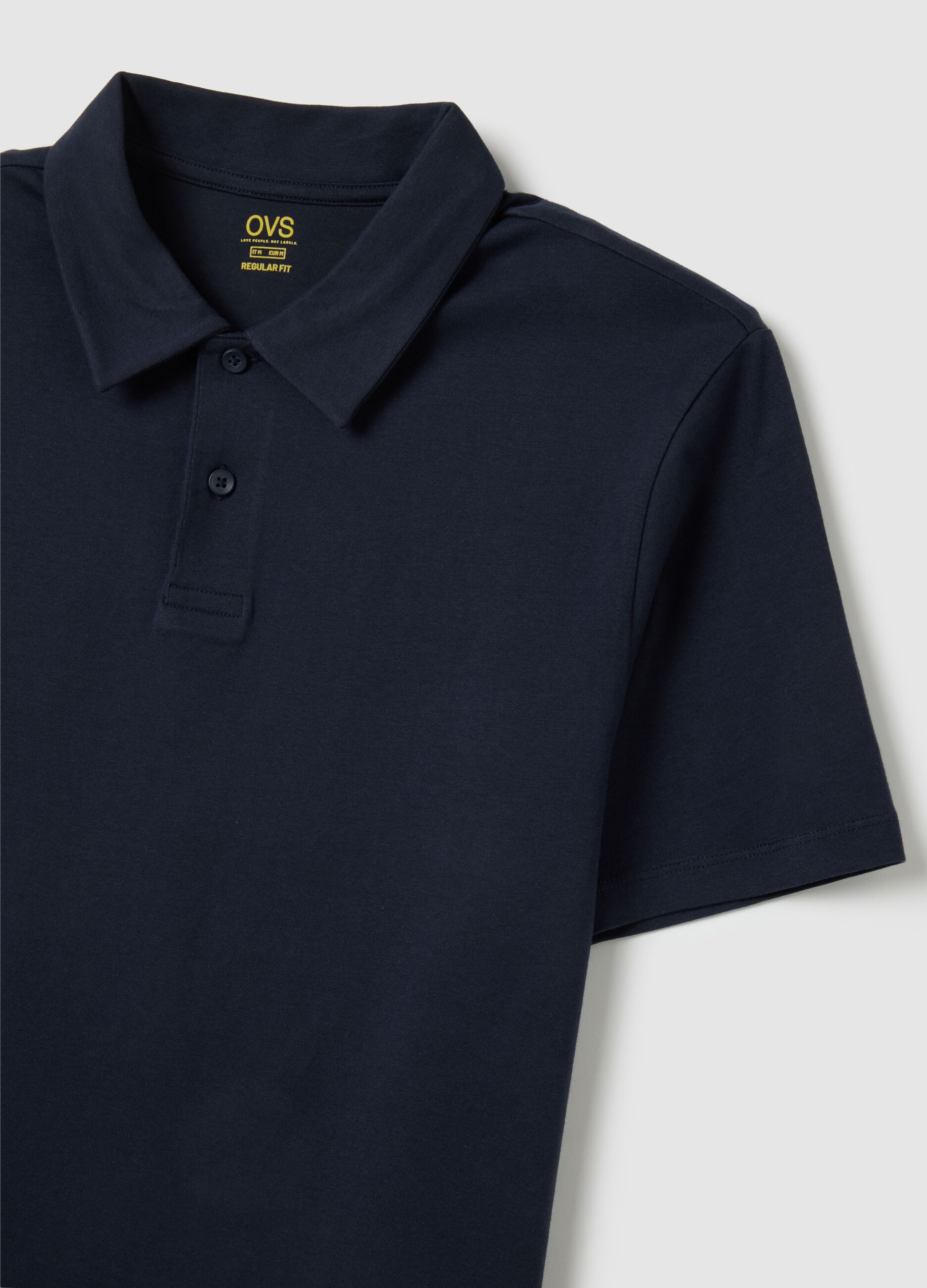 Men&rsquo;s blue polo shirt in 100% cotton with regular fit