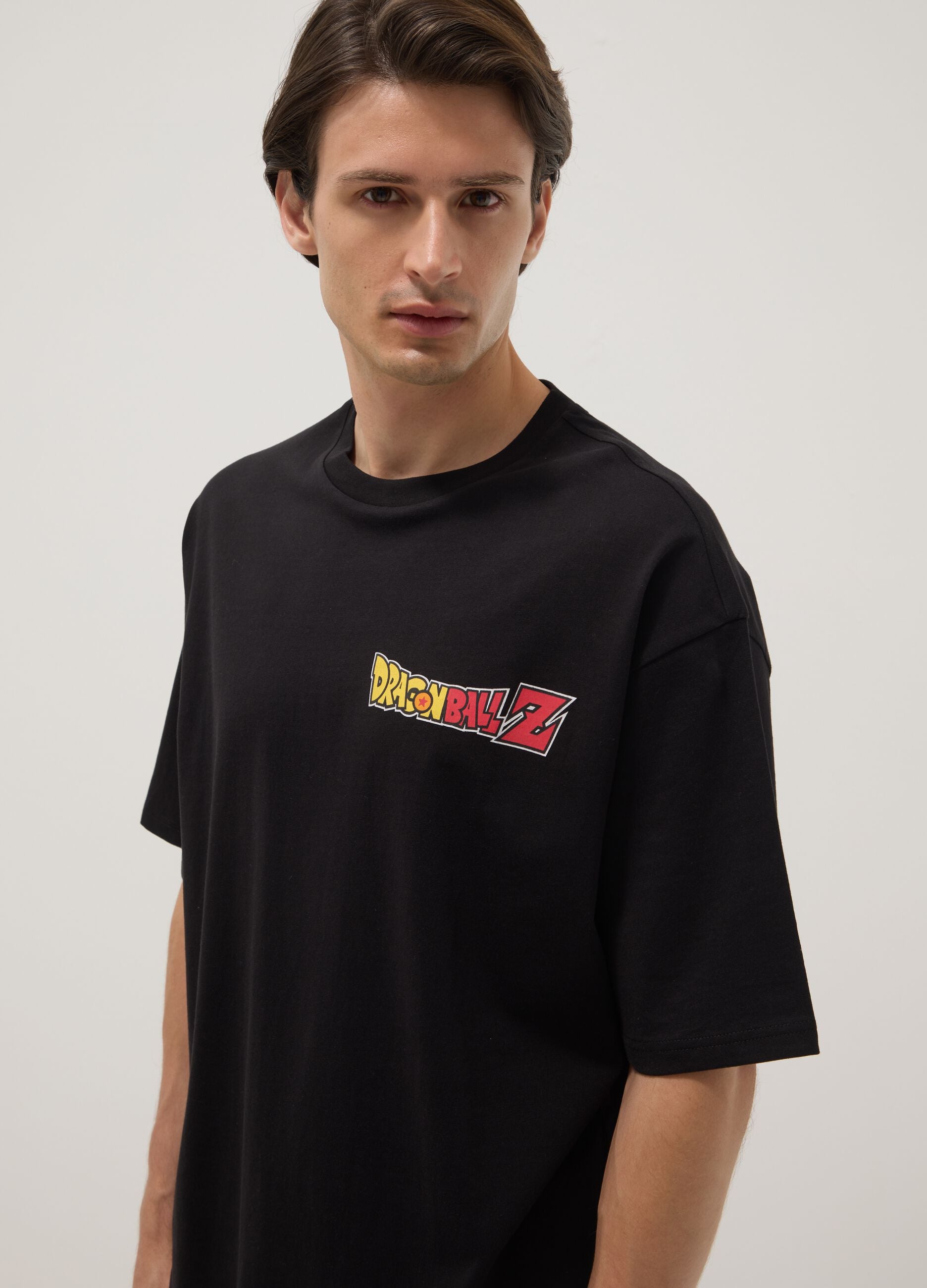 Black pure cotton T-shirt with Dragon Ball Z print