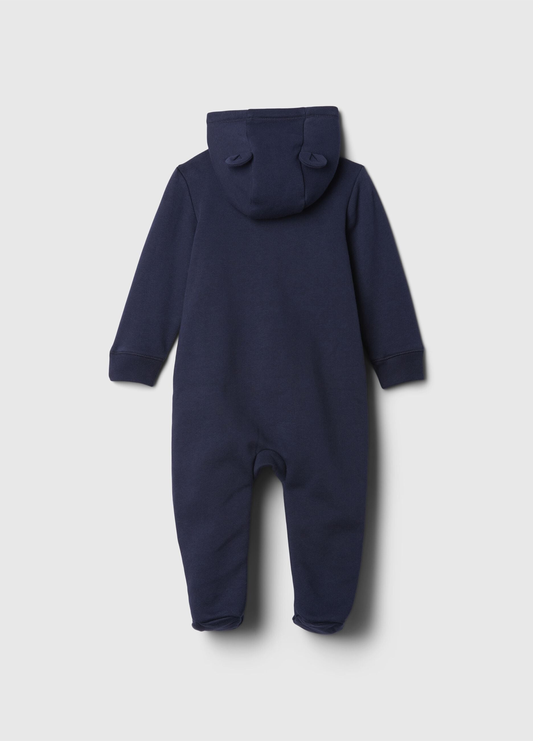GAP logo hooded cotton-blend sleepsuit