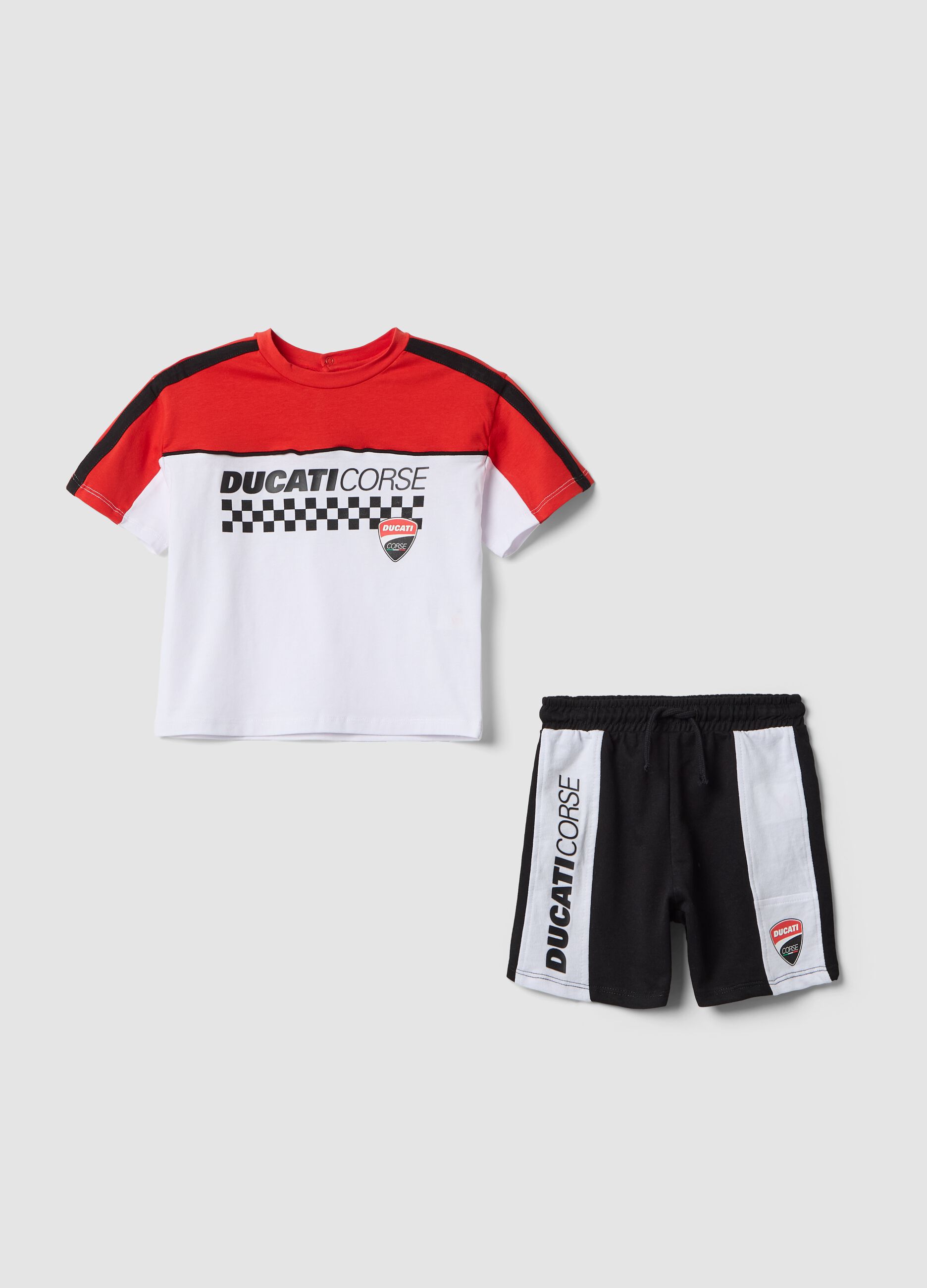 Red Ducati kids&rsquo; jogger set in stretch cotton, regular fit