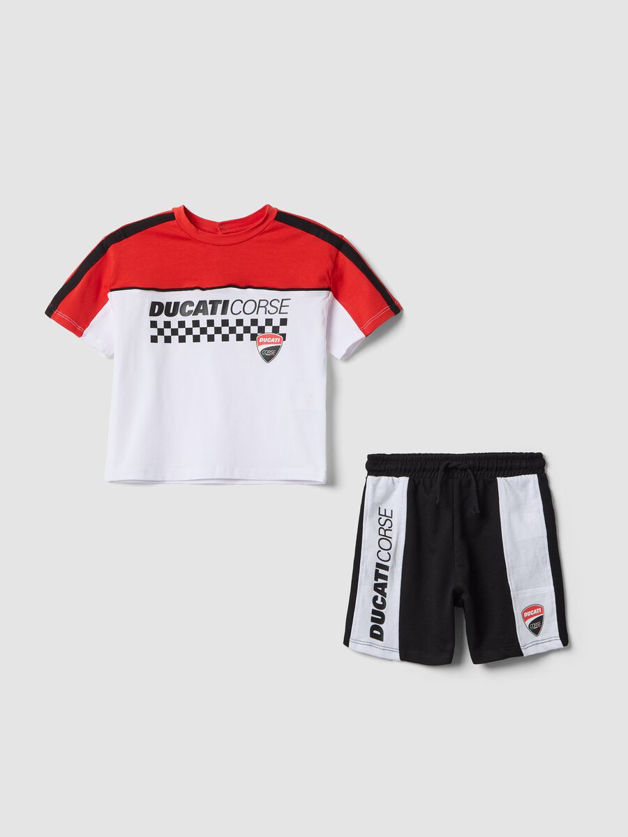 Red Ducati kids&rsquo; jogger set in stretch cotton, regular fit_0