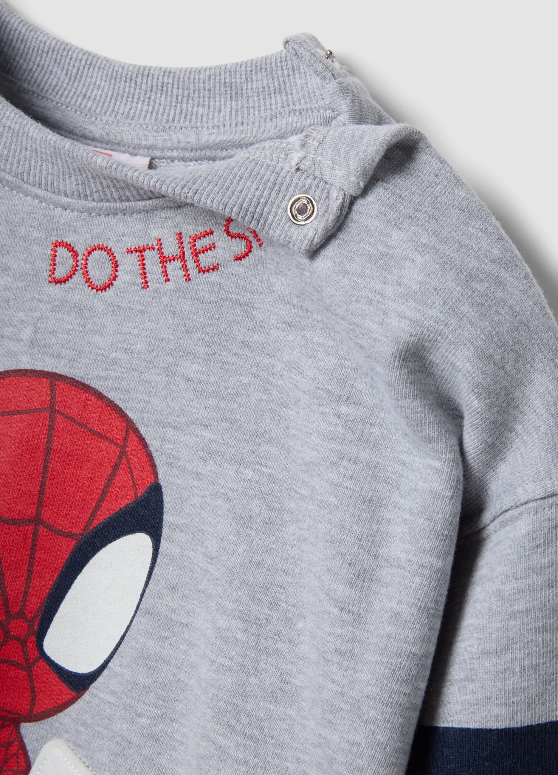 Grey oversized MARVEL Spider-Man pure cotton jogger set for boys