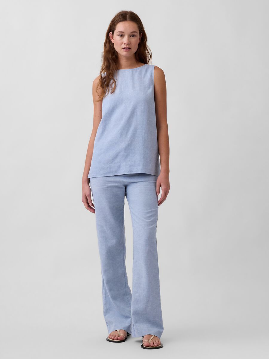 Sleeveless linen-blend top_2