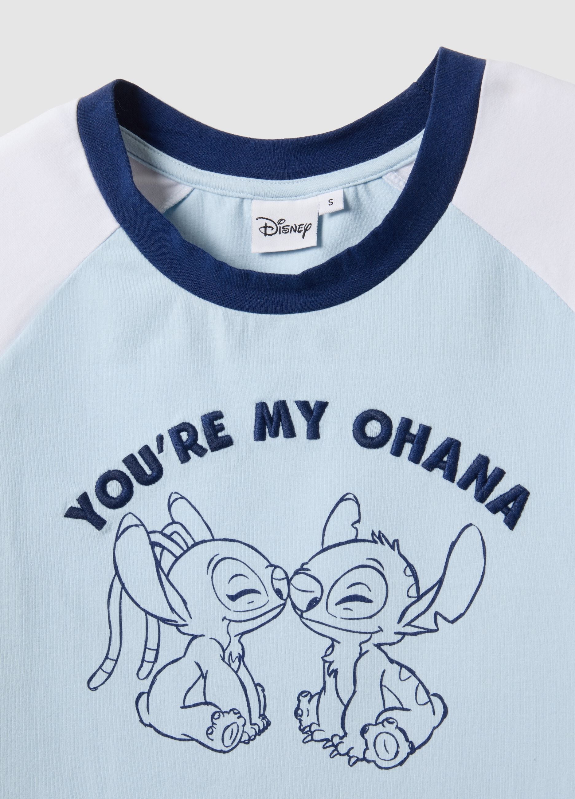 Multicoloured regular fit cotton blend t-shirt with Lilo & Stitch print