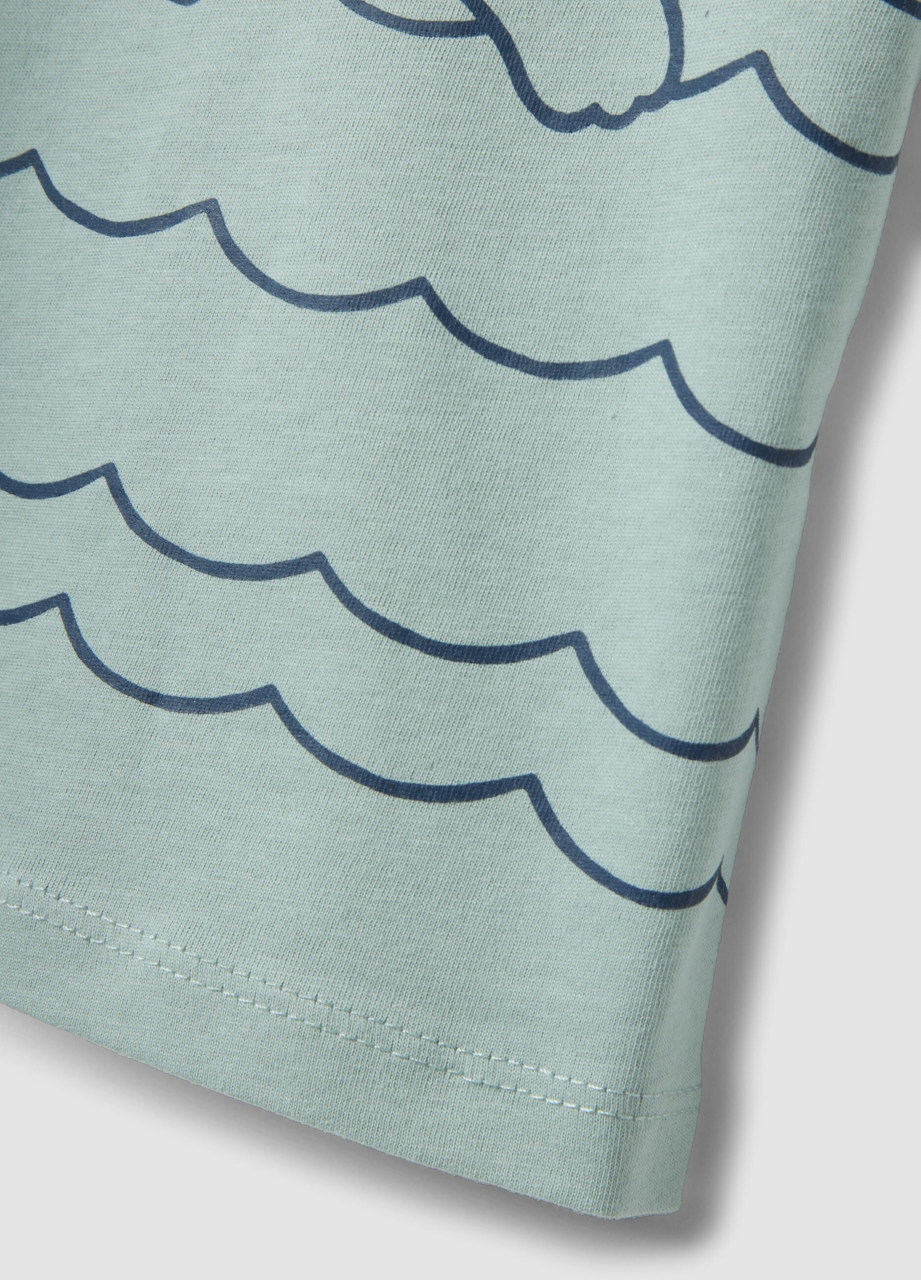 Light blue pure cotton regular fit t-shirt for kids with dog print