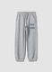 Grey cotton and viscose blend joggers_0