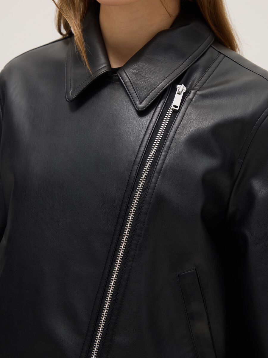 Giacca nera regular fit full zip_3