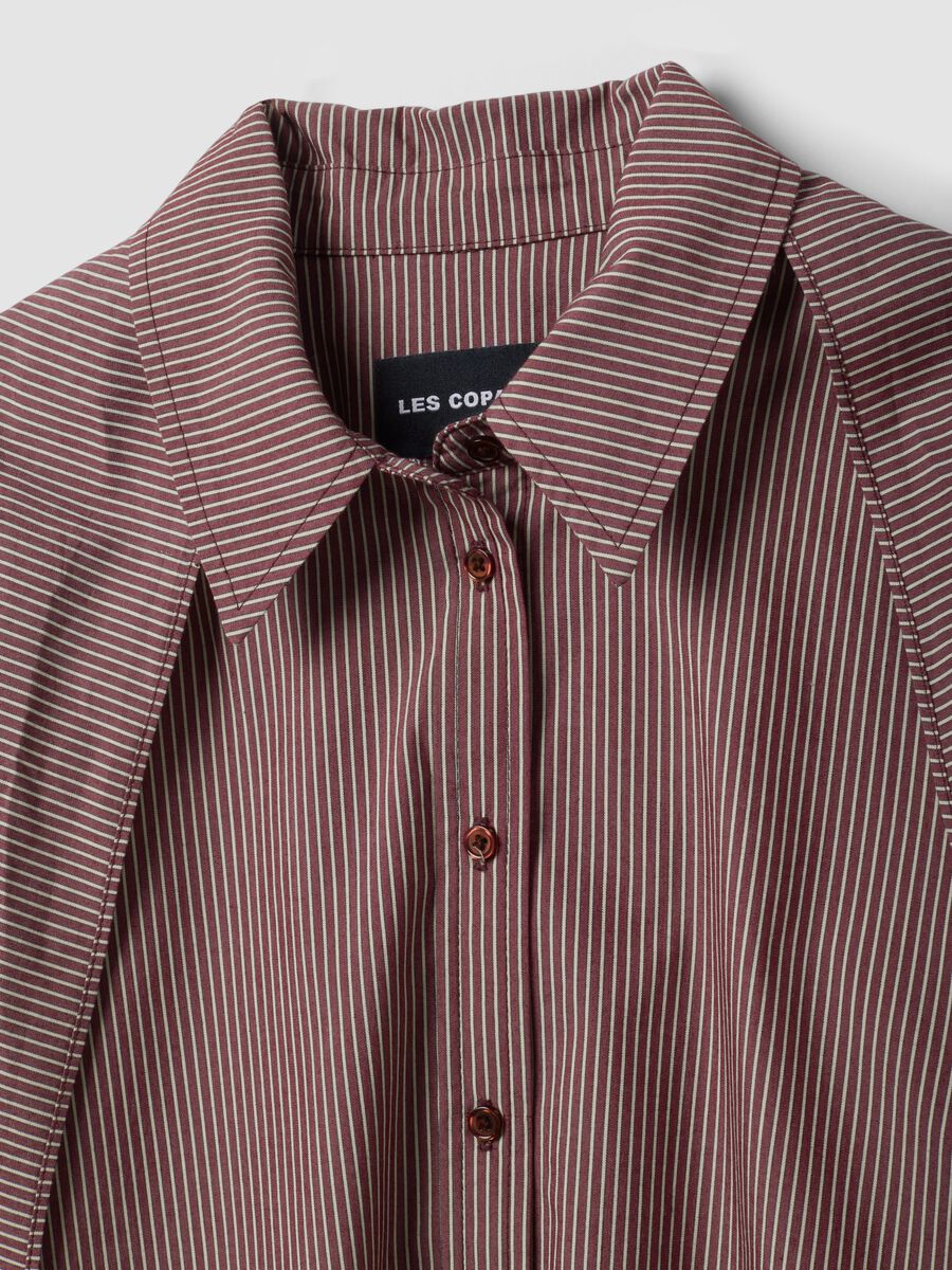 Multicolour stretch-cotton shirt with scarf collar_5