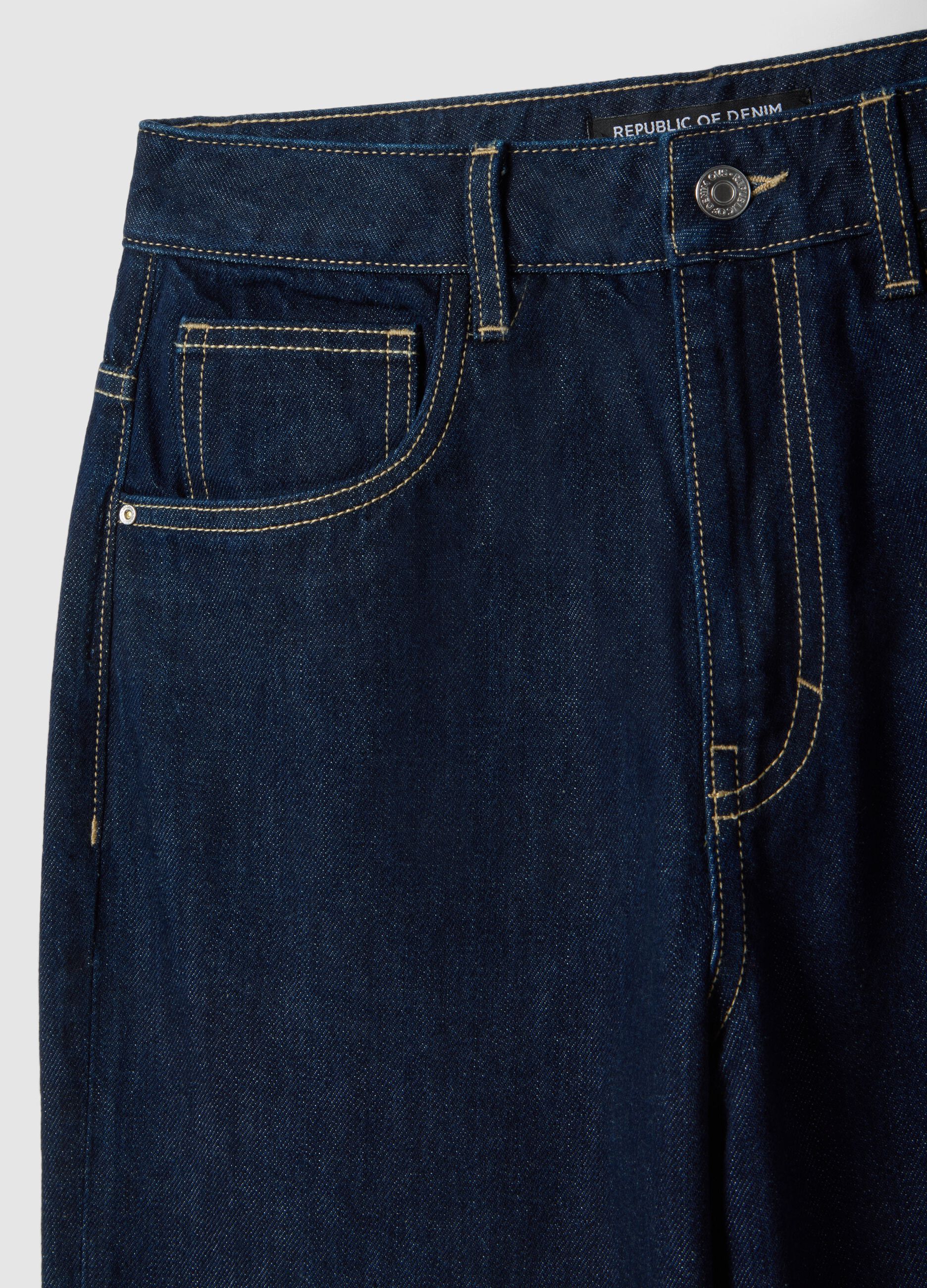 Pure cotton blue baggy fit jeans