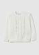 Cardigan with round neck and applications_0
