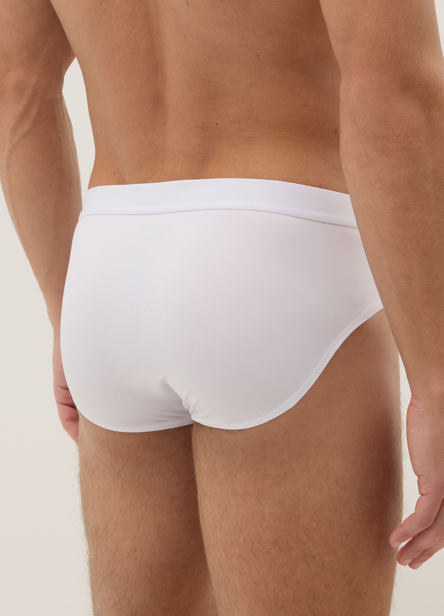 3-pack white stretch-fabric briefs