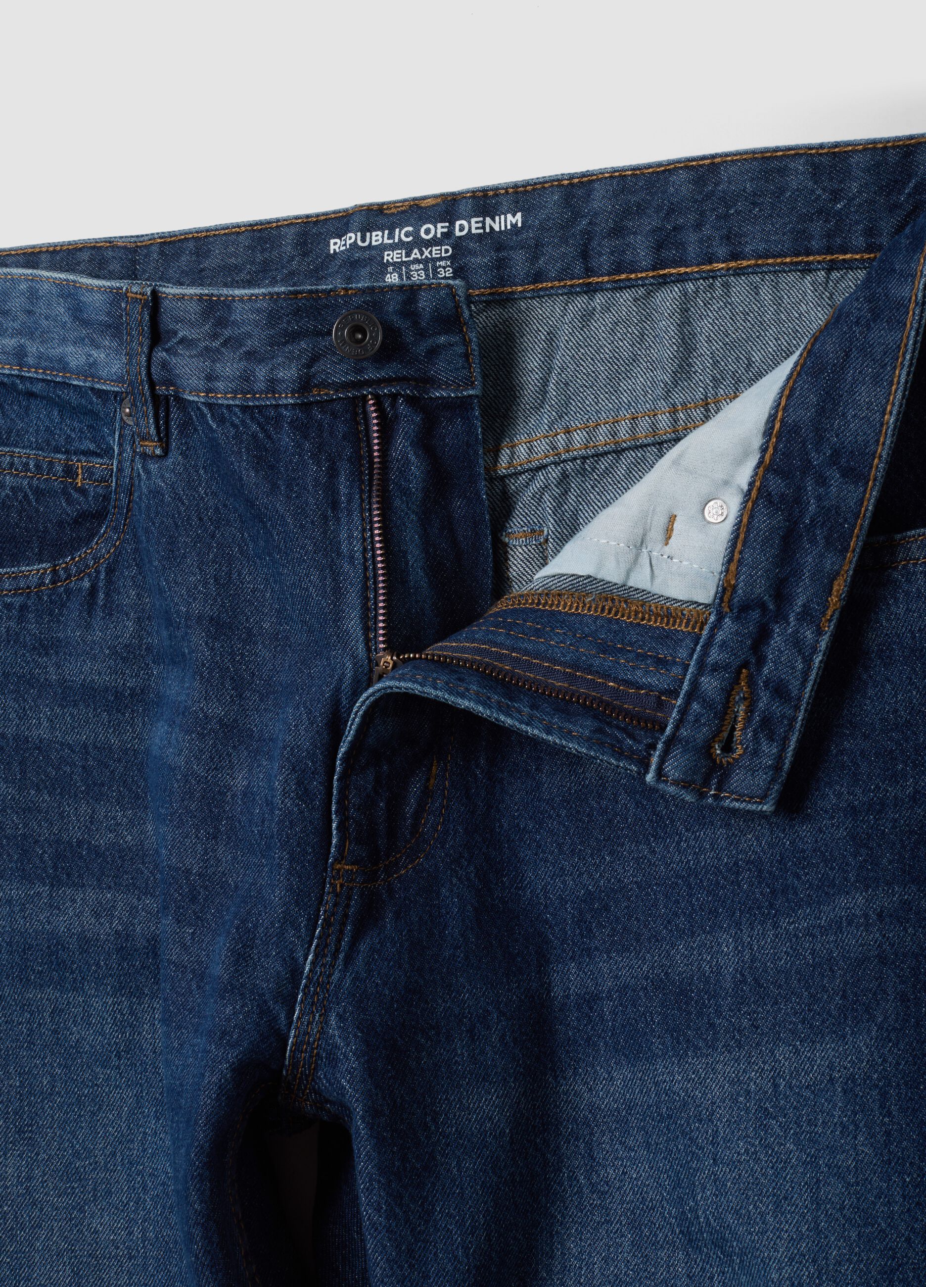 Pure cotton denim jeans, relaxed fit