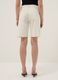 Beige wide leg pure cotton denim shorts_2