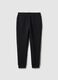 Black Cotton Blend Regular Fit Jogger Trousers_4